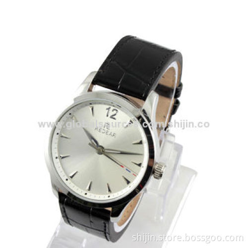 Stainless Steel Watch with Genuine Leather Band, for Men, REDEAR, Popular and Vogue